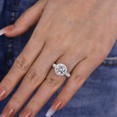 Stylishwe  エレガント 3.0カラット ホワイトゴールドラウンドカット 婚約指輪