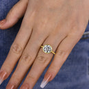 Stylishwe  2.5カラット イエローゴールド ラウンドカット 婚約指輪