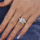 Stylishwe  2.5カラット エレガントホワイトゴールド クッションカット 婚約指輪