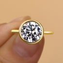 Stylishwe  2.5カラット イエローゴールド ラウンドカット 婚約指輪