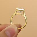 Stylishwe  2.5カラット イエローゴールド ラウンドカット 婚約指輪