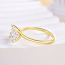 Stylishwe 2.0カラット イエローゴールド プリンセスカット 婚約指輪 スターリングシルバー