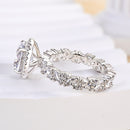 Stylishwe  エレガント 3.0カラット ホワイトゴールドラウンドカット 婚約指輪