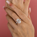 Stylishwe  7.0カラット 豪華 ホワイトゴールド オーバルカット 婚約指輪