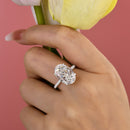 Stylishwe  7.0カラット 豪華 ホワイトゴールド オーバルカット 婚約指輪