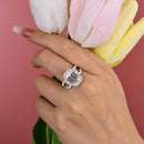 Stylishwe  5.5カラット 豪華 ホワイトゴールド エメラルドカット 婚約指輪