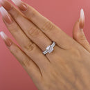 Stylishwe 1.5カラット クッションカット 指輪セット スターリングシルバー