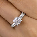 Stylishwe 1.5カラット クッションカット 指輪セット スターリングシルバー