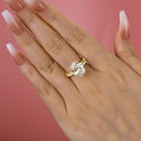 Stylishwe  4.0カラット  イエローゴールド オーバルカット 指輪セット