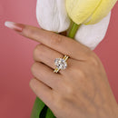 Stylishwe  4.0カラット  イエローゴールド オーバルカット 指輪セット