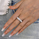 Stylishwe エレガント オーバルカット 8.5カラット エタニティリング