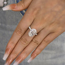 Stylishwe  7.0カラット 豪華 ホワイトゴールド オーバルカット 婚約指輪