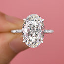 Stylishwe  7.0カラット 豪華 ホワイトゴールド オーバルカット 婚約指輪