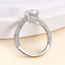 Stylishwe  1.5カラット エレガントホワイトゴールド クッションカット 婚約指輪