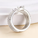 Stylishwe 4.0カラット4連 ラウンドカット ホワイトゴールド 結婚指輪