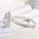 Stylishwe  2.3カラット スパークル ホワイトゴールド オーバルカット 婚約指輪