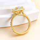 Stylishwe  3.5カラット エレガント イエローゴールド ラディアントカット 婚約指輪