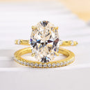 Stylishwe  4.0カラット  イエローゴールド オーバルカット 指輪セット