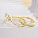 Stylishwe  4.0カラット  イエローゴールド オーバルカット 指輪セット