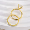 Stylishwe  4.0カラット  イエローゴールド オーバルカット 指輪セット