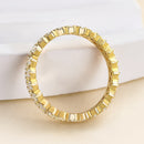 Stylishwe  1.3カラット イエローゴールド ラウンドカット  エタニティリング