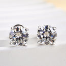 Stylishwe 1.0ct Round Cut White Gold Moissanite Earrings 