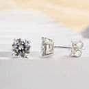 Stylishwe 1.0ct Round Cut White Gold Moissanite Earrings 