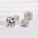 Stylishwe 1.0ct Round Cut White Gold Moissanite Earrings 