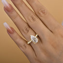 Stylishwe  3.5カラット イエローゴールド ペアカット 婚約指輪