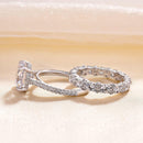 Stylishwe  4.0カラット クリア ラウンドカット 指輪セット