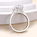 Stylishwe  4.0カラット  ホワイトゴールド ラディアントカット スターリング シルバー婚約指輪