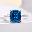 Stylishwe  4.5カラット  ホワイトゴールド エメラルドカット サファイア婚約指輪