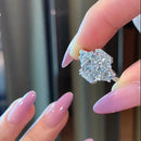 Stylishwe  6.5カラット豪華 ホワイトゴールド ラディアントカット  婚約指輪