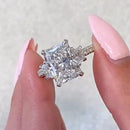 Stylishwe 1.5 Carat White Gold Pear Cut Diamond Clear Engagement Ring 