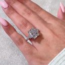 Stylishwe 1.5 Carat White Gold Pear Cut Diamond Clear Engagement Ring 