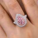 Stylishwe  2.0カラット ペアカット ピンクサファイア レディース 婚約指輪