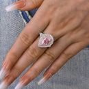 Stylishwe  2.0カラット ペアカット ピンクサファイア レディース 婚約指輪