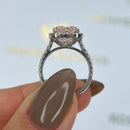 Stylishwe  3.0カラット ラディアントカット ピンクサファイア レディース 婚約指輪