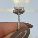 Stylishwe  3.8カラット クッションカット ピンクサファイア レディース 婚約指輪