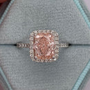 Stylishwe  3.8カラット クッションカット ピンクサファイア レディース 婚約指輪