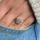 Stylishwe  3.8カラット クッションカット ピンクサファイア レディース 婚約指輪