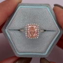 Stylishwe  3.8カラット クッションカット ピンクサファイア レディース 婚約指輪