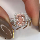 Stylishwe  3.8カラット クッションカット ピンクサファイア レディース 婚約指輪