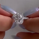 Stylishwe  2.3カラット スパークル ホワイトゴールド オーバルカット 婚約指輪