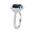 Stylishwe  3.0カラット  3ストーン ホワイトゴールド クッションカット サファイア婚約指輪