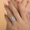 Stylishwe  大人気 3.0カラットホワイトゴールド オーバルカット 婚約指輪