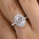 Stylishwe  大人気 3.0カラットホワイトゴールド オーバルカット 婚約指輪