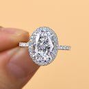 Stylishwe  大人気 3.0カラットホワイトゴールド オーバルカット 婚約指輪