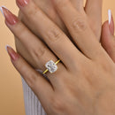 Stylishwe  3.5カラット エレガント イエローゴールド クッションカット 婚約指輪