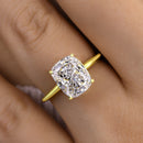 Stylishwe  3.5カラット エレガント イエローゴールド クッションカット 婚約指輪